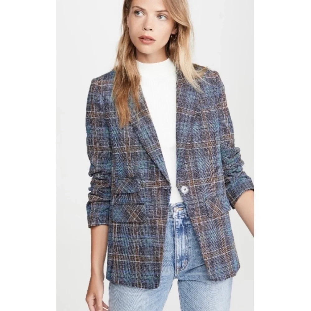 Veronica Beard Martel Dickey Jacket Blue Multi Plaid Blazer size 2 - Picture 15 of 15